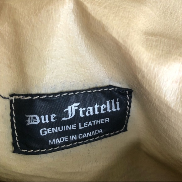 Due Fratelli ran cognac embossed leather crossbody bag purse - Picture 7 of 13